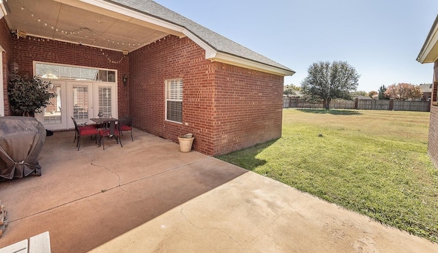 view of patio with french doors