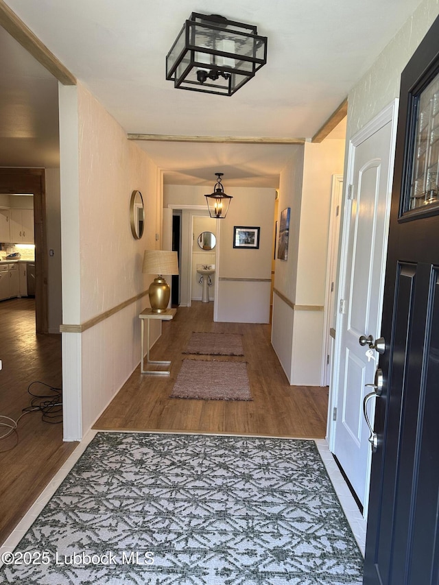 2326 58th St, Lubbock, TX 79412 - foyer with wood finished floors