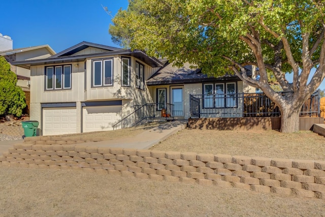 tri-level home featuring a garage