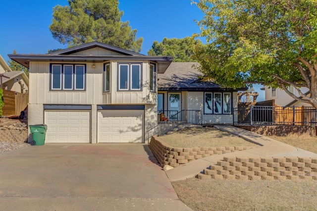 tri-level home featuring a garage