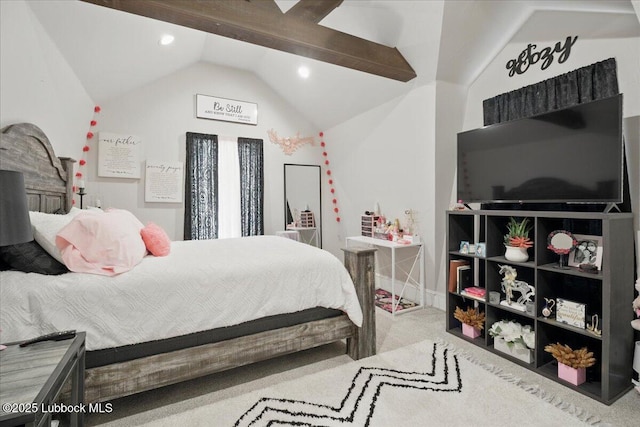 9105 Kewanee Ave, Lubbock, TX 79424 - carpeted bedroom with lofted ceiling and recessed lighting