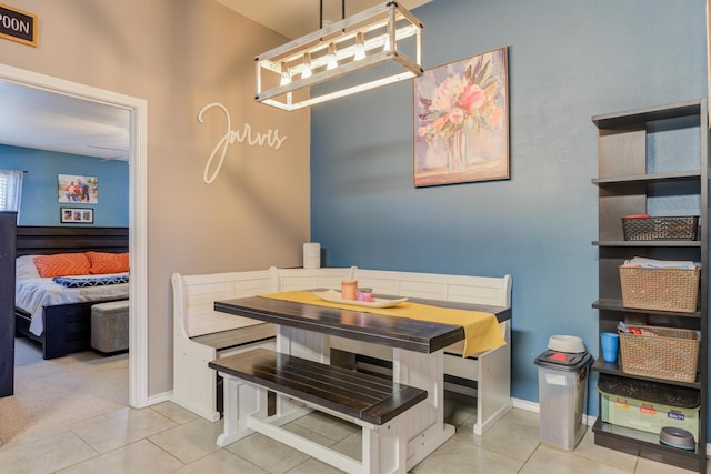 dining room featuring light tile patterned flooring