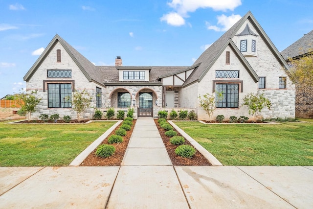 view of front facade with a front lawn