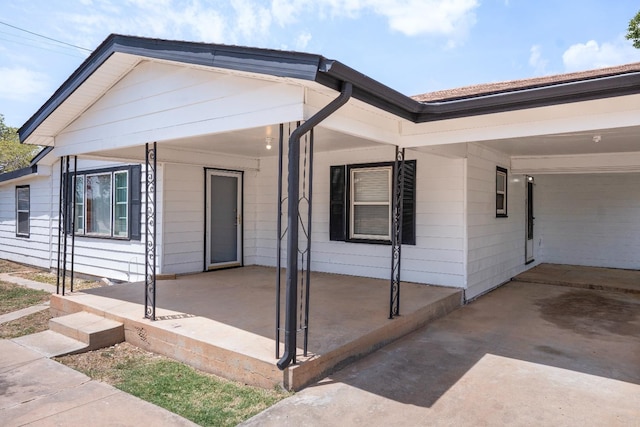 exterior space with covered porch