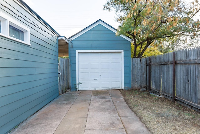 view of garage