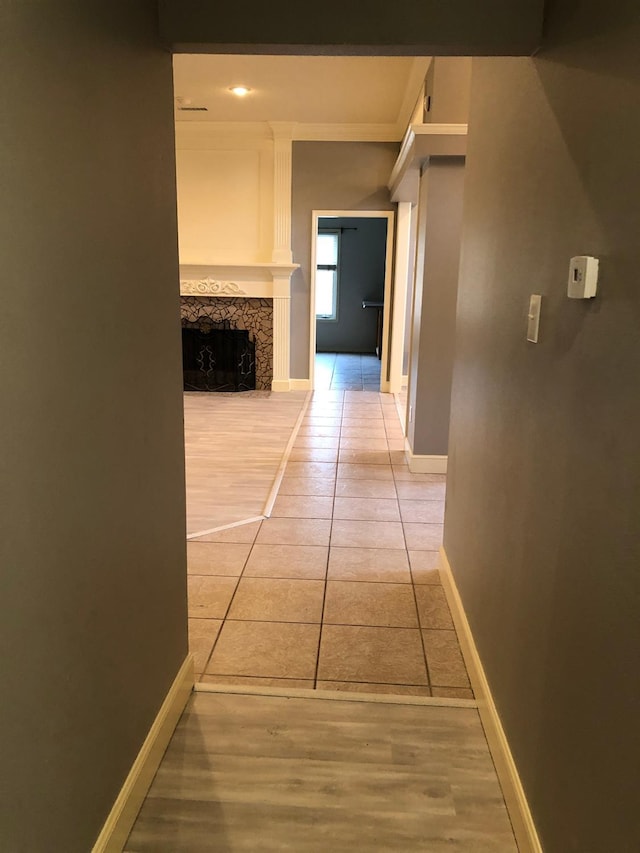 hallway featuring light hardwood / wood-style floors