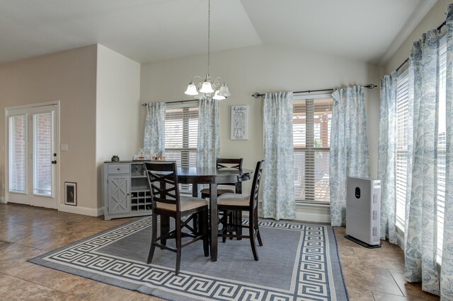 9207 Trenton Ave, Lubbock, TX 79424 - dining space featuring lofted ceiling and a chandelier