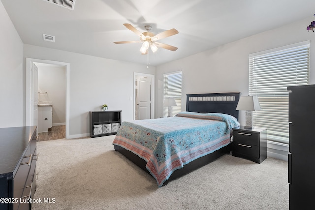 3222 Waverly Ave, Lubbock, TX 79407 - bedroom with light carpet and a ceiling fan