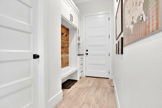 mudroom featuring light hardwood / wood-style floors