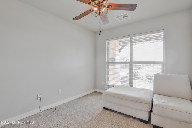 2933 Abbeville Ave, Wolfforth, TX 79382 - sitting room with carpet and a ceiling fan