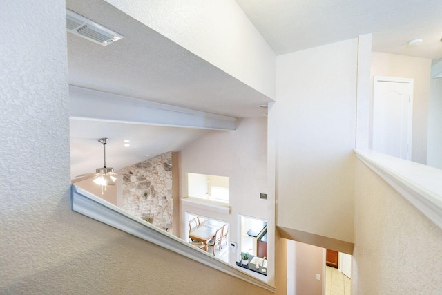 interior details with ceiling fan