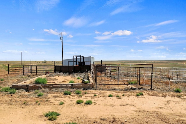 exterior space with a rural view