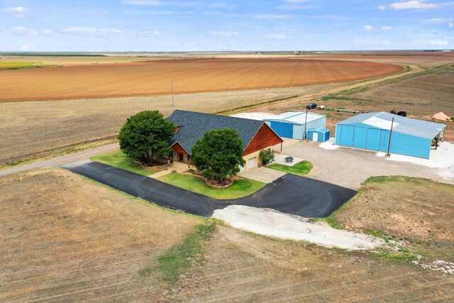 drone / aerial view with a rural view