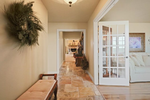 corridor with french doors