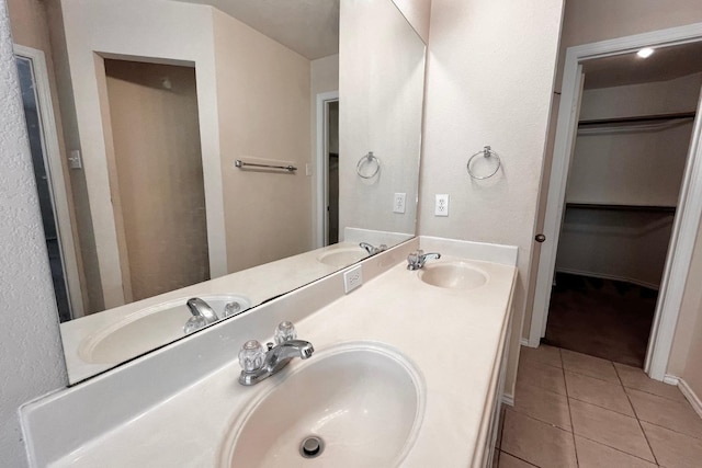 bathroom featuring vanity and tile patterned floors