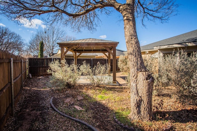 view of yard featuring a gazebo