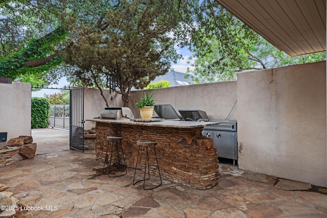 5118 2nd St, Lubbock, TX 79416 - view of patio featuring an outdoor kitchen and an outdoor bar