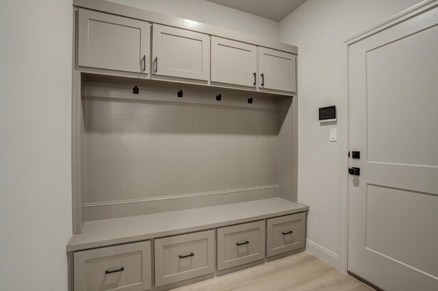 mudroom with light wood-type flooring