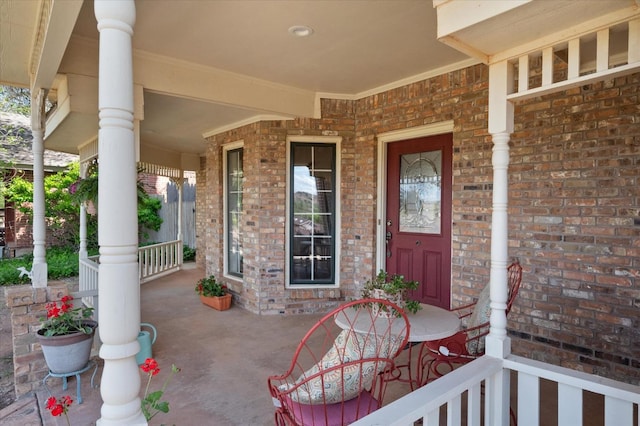 property entrance with a porch