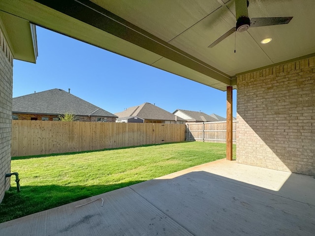 view of patio / terrace with ceiling fan