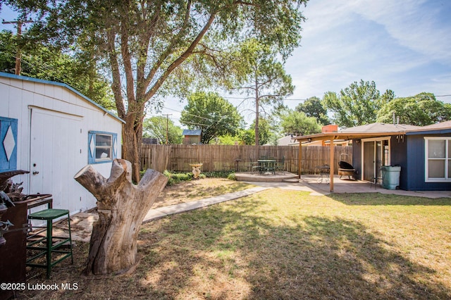 5008 59th St, Lubbock, TX 79414 - fenced backyard featuring a patio
