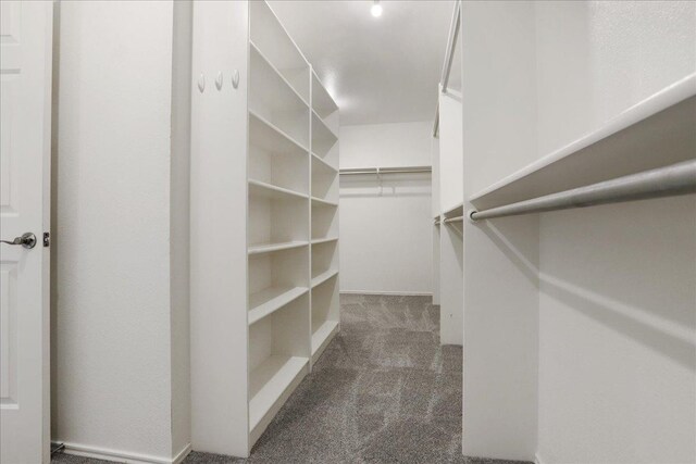 spacious closet with dark carpet