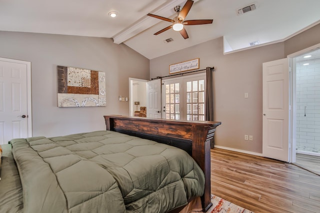 5419 87th St, Lubbock, TX 79424 - bedroom with wood finished floors, ensuite bathroom, and a ceiling fan