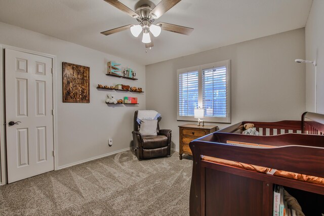 5419 87th St, Lubbock, TX 79424 - carpeted bedroom featuring baseboards and a ceiling fan