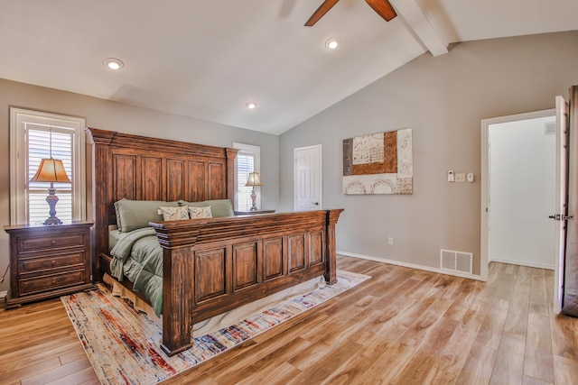 5419 87th St, Lubbock, TX 79424 - bedroom with light wood-type flooring, multiple windows, recessed lighting, and ceiling fan