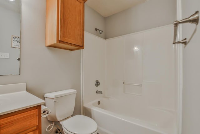 full bathroom featuring vanity, toilet, and shower / bath combination