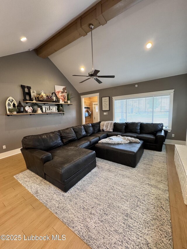 9906 Uvalde Ave, Lubbock, TX 79423 - living room with ceiling fan, wood finished floors, and recessed lighting