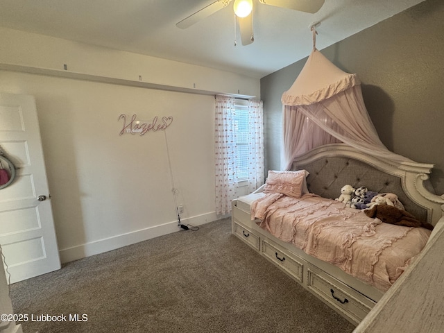 9906 Uvalde Ave, Lubbock, TX 79423 - carpeted bedroom featuring baseboards and ceiling fan