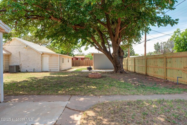 5320 25th St, Lubbock, TX 79407 - view of yard with central AC unit and a patio area
