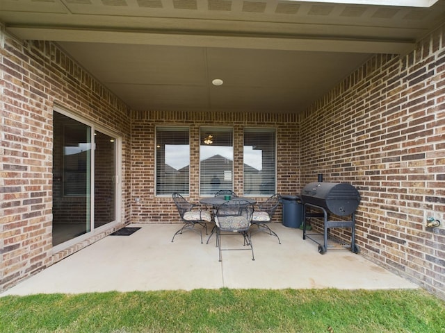 view of patio with grilling area