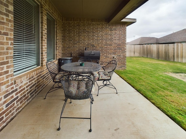 view of patio with area for grilling