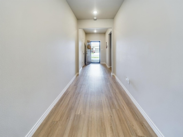 hall featuring light hardwood / wood-style flooring