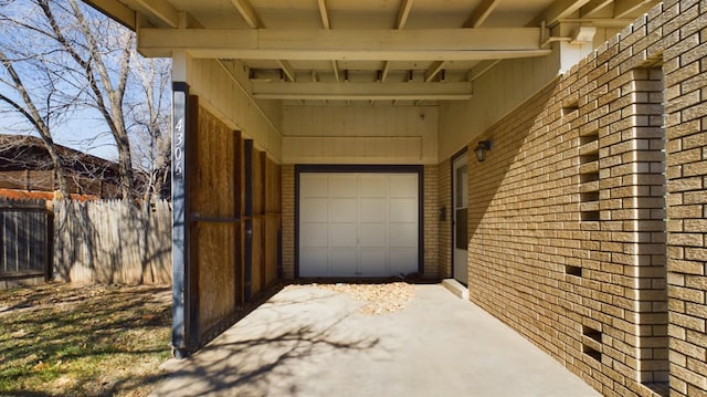 view of garage