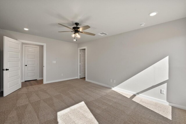 7429 30th St, Lubbock, TX 79407 - empty room with ceiling fan and carpet flooring