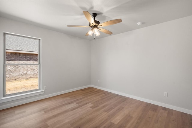 6811 54th St, Lubbock, TX 79407 - spare room with ceiling fan and light hardwood / wood-style floors
