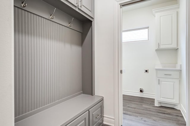 mudroom featuring light hardwood / wood-style floors