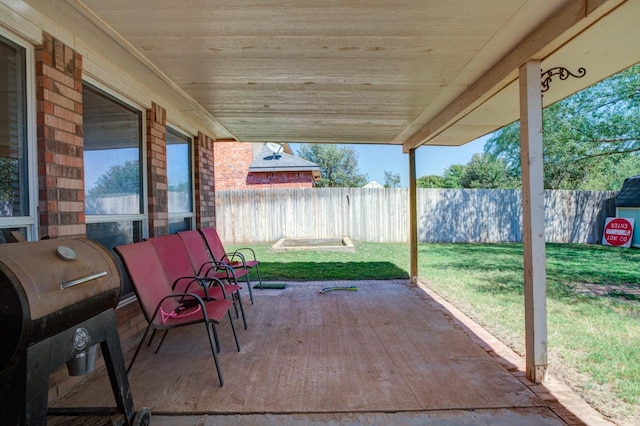 view of patio featuring grilling area