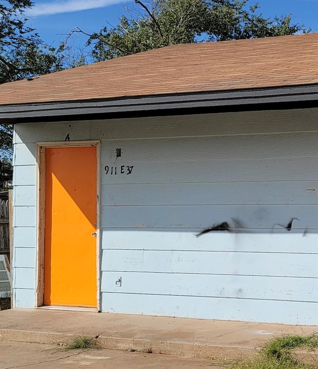 view of garage