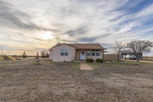 view of single story home