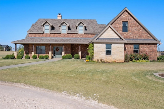 view of front of property with a front yard