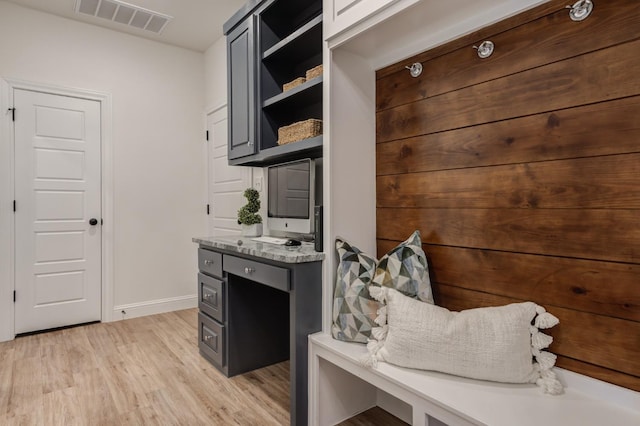 mudroom featuring light hardwood / wood-style flooring