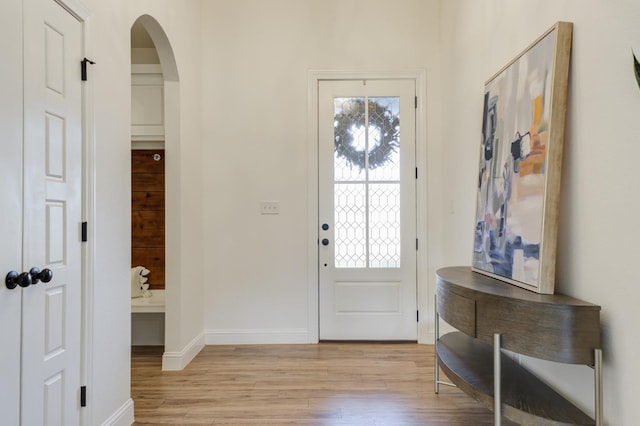 entryway featuring light hardwood / wood-style floors