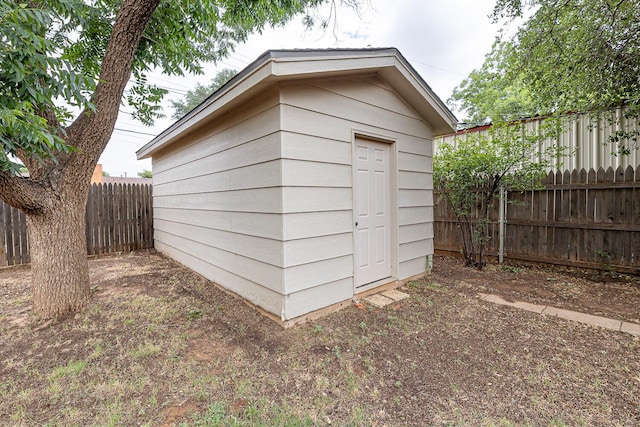5418 15th St, Lubbock, TX 79416 - view of shed featuring a fenced backyard