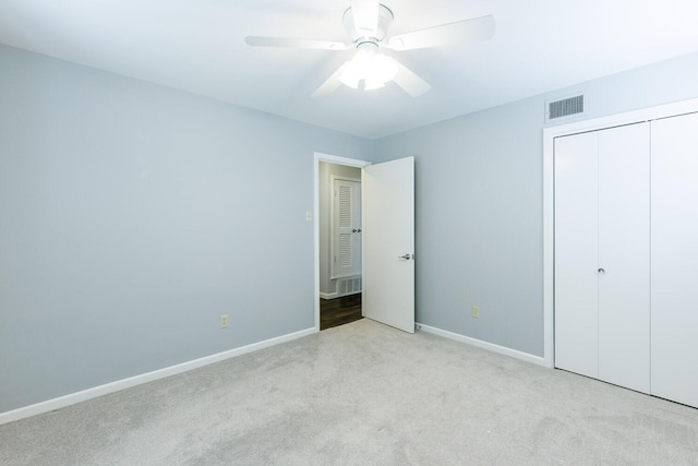 5418 15th St, Lubbock, TX 79416 - unfurnished bedroom with carpet flooring, a closet, and ceiling fan