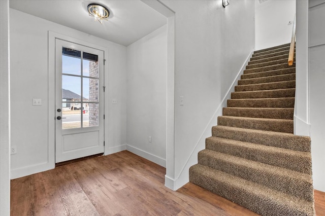 foyer featuring wood-type flooring