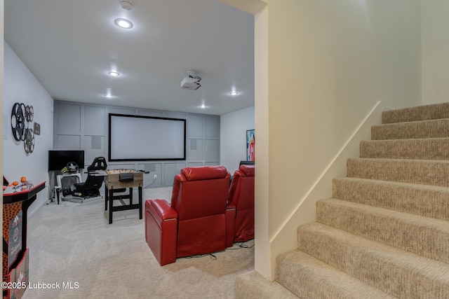 11604 Uxbridge Ave, Lubbock, TX 79424 - home theater room with light colored carpet and recessed lighting